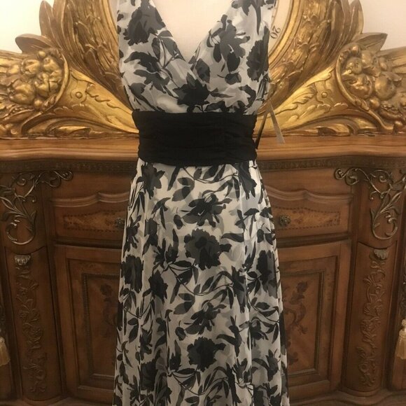 CONNECTED APPAREL. NEW $89 Size 10??? Sheer Lined Dress w/ Ruched waist. B22 - Picture 1 of 8